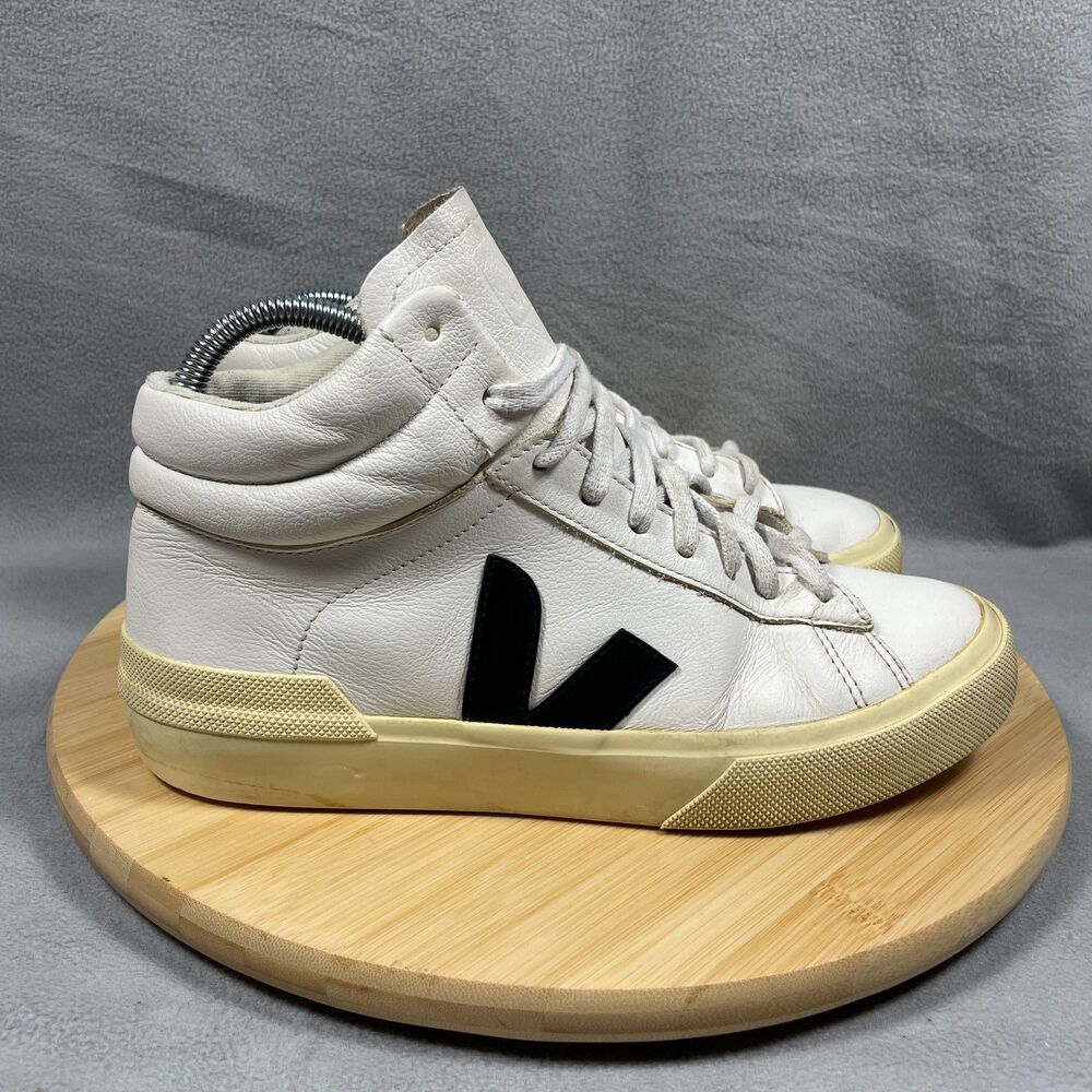 VEJA Minotaur Womens US Size 8.5 High Top Sneakers Shoes White Black Casual